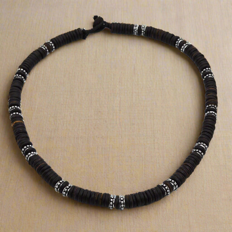 colier handmade lemn cocos