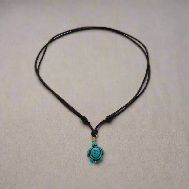 colier handmade turtle turcoaz