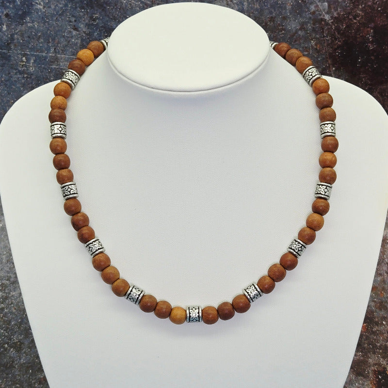 colier handmade piese lemn