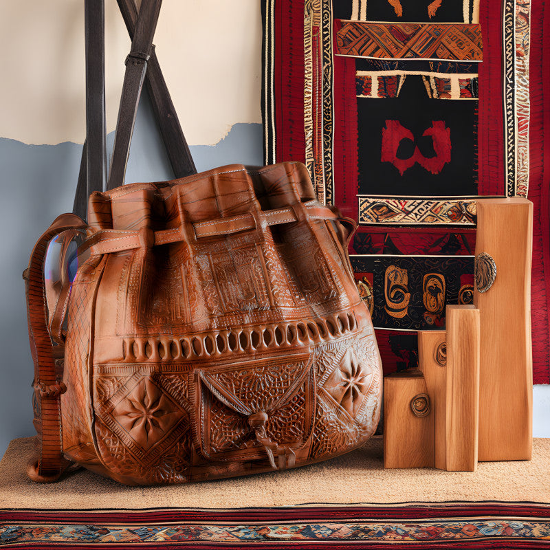 geanta  mare piele model marocan