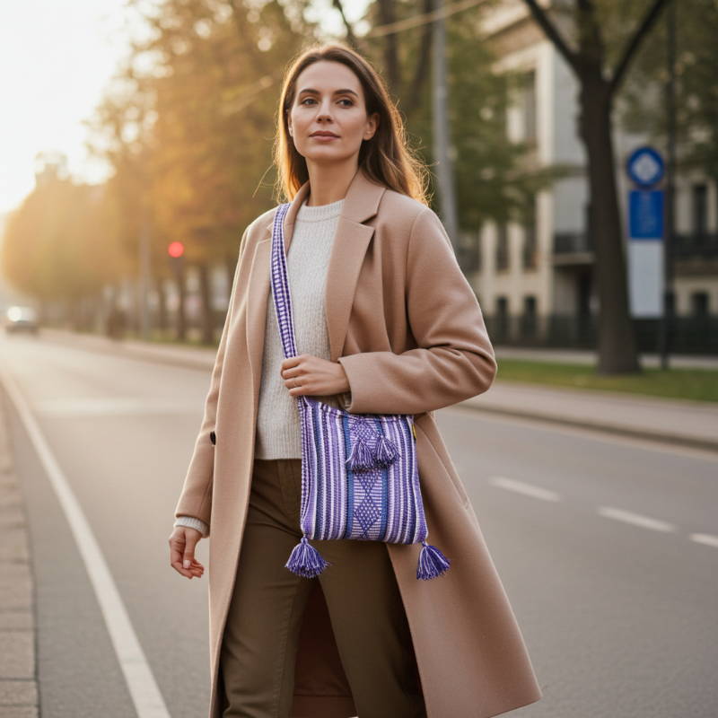 geanta traditionala violet mexic