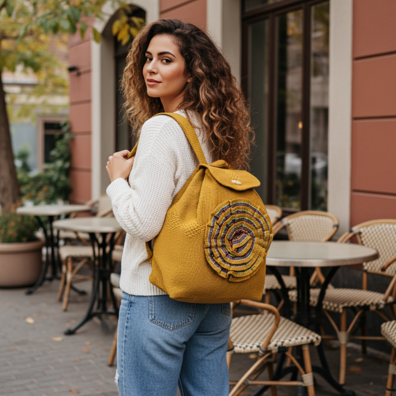 rucsac etnic mexic galben