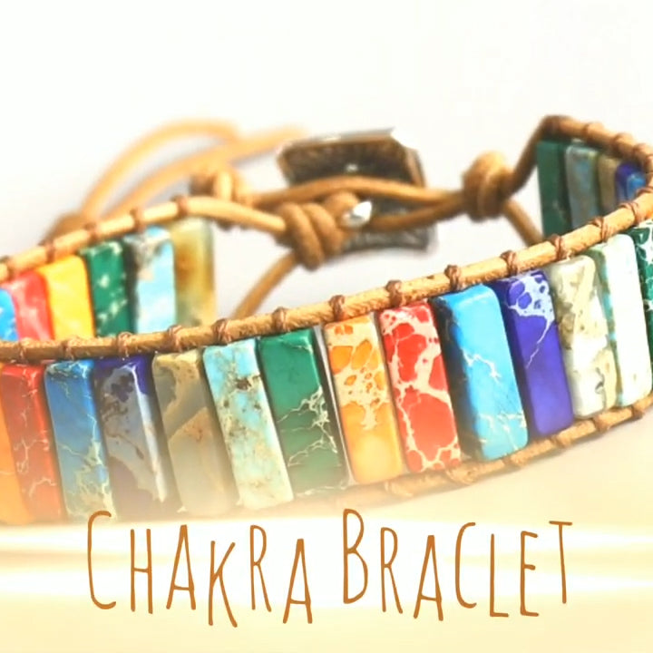 Bratara handmade chakra, cu pietre semipretioase de Jasp multicolor - Ilisio.ro